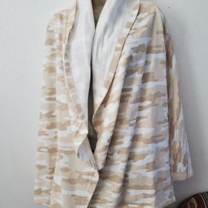 Lucky Brand  Women'sCardigan Hoodie Sweatshirt Camouflage print Color Beige NWT